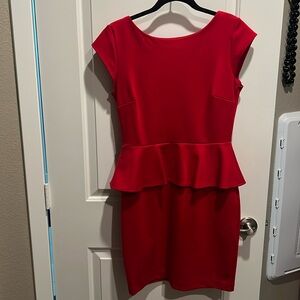NY & Co red peplum dress